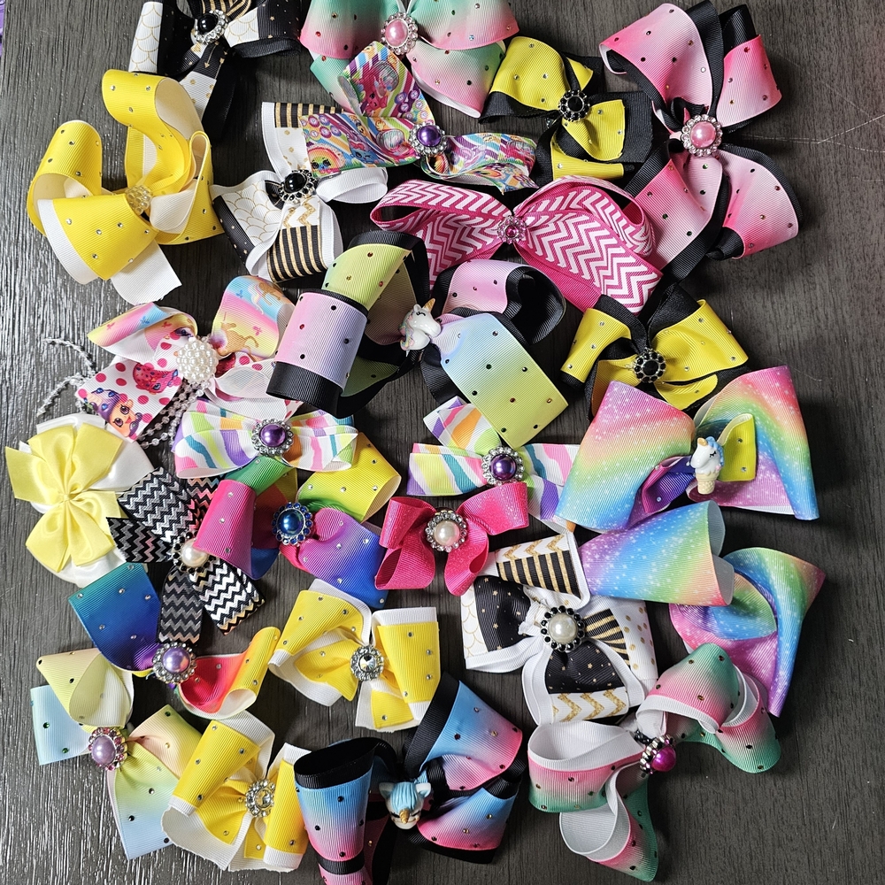 Vibrant Rainbow Hair Bow Collection for Kids